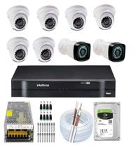 Kit 8 Cameras Segurança 1080 Full Hd Dvr Intelbras 8ch Alta Resolução c/ Acessórios e hd 1TB