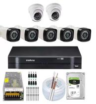 Kit 8 Cameras Segurança 1080 Full Hd Dvr Intelbras 8ch Alta Resolução c/ Acessórios e hd 2TB