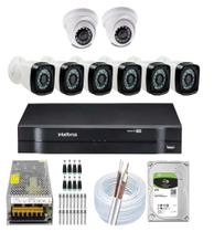 Kit 8 Cameras Segurança 1080 Full Hd Dvr Intelbras 8ch Alta Resolução c/ Acessórios e hd 3TB