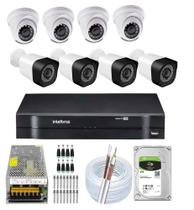Kit 8 Cameras Segurança 1080 Full Hd Dvr Intelbras 8ch Alta Resolução c/ Acessórios e hd 3tb