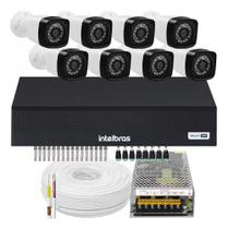 Kit 8 Cameras Segurança 1080 Full Hd Dvr Intelbras 8ch mhdx Alta Resolução