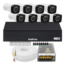 Kit 8 Cameras Segurança 1080 Full Hd Dvr Intelbras 8ch mhdx Alta Resolução