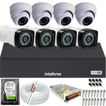 Kit 8 Câmeras Segurança 2mp Full HD DVR Intelbras 8ch Kit 8 Câmeras Segurança 2mp Full HD DVR Intelbras 8ch
