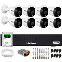 Kit 8 Câmeras Segurança Color 1080p 2.8mm Dvr Intelbras 1tb