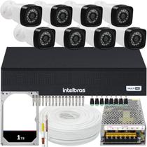 Kit 8 Cameras Segurança Dvr Intelbras Full Hd 1080p 8ch 1008 c/hd 1 Tb