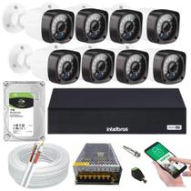 Kit 8 Cameras Segurança Dvr Intelbras Full Hd 8ch mhdx c/hd