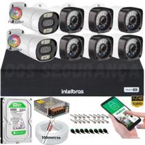 Kit 8 Cameras Seguranca full 1080p c/ 2 Cameras Full color Dvr Intelbras full hd 8ch mhdx c/hd 500GB