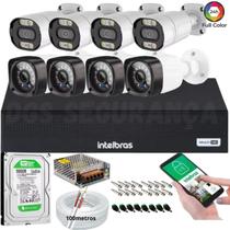 Kit 8 Câmeras Segurança Full HD 1080p 2MP Bullet 20M Infra c/4 Full Color+DVR Intelbras 1008c 500GB Kit 8 Câmeras Segurança Full HD 1080p 2MP Bullet 20M Infra c/4 Full Color+DVR Intelbras 1008c 500GB