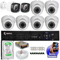 Kit 8 Câmeras Segurança Full Hd 1080p Digitais Infra Dvr 4 Canais P2p