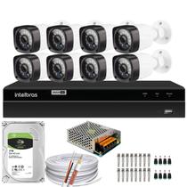 Kit 8 Cameras Segurança Full Hd 1080p Dvr Intelbras 16ch 1216