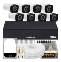 Kit 8 Cameras Seguranca Full Hd Dvr 8 Ch Intelbras 200m Cabo Kit 8 Cameras Seguranca Full Hd Dvr 8 Ch Intelbras 200m Cabo