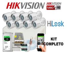 Kit 8 Cameras Segurança Hd 720p Dvr Hikvision 8ch