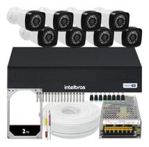 Kit 8 Cameras Seguranca Hd Dvr Intelbras 1108 2 Tb
