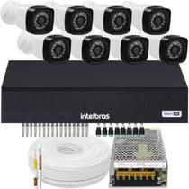 Kit 8 Cameras Seguranca Hd Dvr Intelbras full hd 8ch mhdx S/ Hd