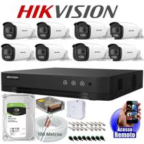 Kit 8 Cameras Segurança Hikvision Colorvu Imagens Norturnas Coloridas Full Hd 20m 1080p c/hd 1TB