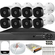 Kit 8 Câmeras Segurança Intelbras 1220b Full Hd 2mp Dvr 08 Canais Hd 500gb