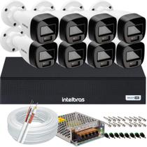 Kit 8 Cameras Segurança Intelbras VHD 3220b+ Microfone Audio Full Color 1080p Dvr 3008c