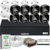 Kit 8 Cameras Segurança Intelbras VHD 3220b+ Microfone Audio Full Color 1080p Dvr 3008c