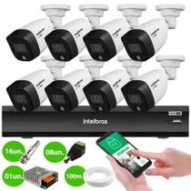 Kit 8 Câmeras Segurança VHD 1220 B Full Color Full HD 1080p + Gravador IMHDX 3008-PC8 Canais S/Hd