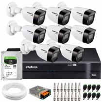 Kit 8 Câmeras VHD 1120 B + DVR Intelbras + HD 1TB + App + Fonte, Cabos e Acessórios