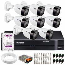 Kit 8 Câmeras VHD 1120 B G6 + DVR Intelbras + HD 1TB + App + Fonte, Cabos e Acessórios