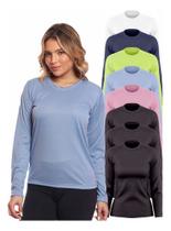 Kit 8 Camisas Feminina Camiseta Térmica Proteção Solar Uv