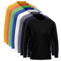 Kit 8 Camisetas Manga Longa Masculina Camisa Térmica Dry UV Proteção Solar Blusa