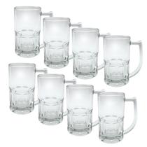 Kit 8 Caneca De Vidro Copos Resistente Transparente Bar Restaurante Chopp Cerveja Kassel 300ml