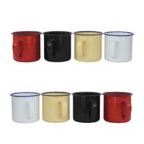 Kit 8 caneca esmaltada 90 ml xícara café chá retrô