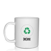 Kit 8 Canecas Branca Eco Reuse Um Copo Krystalon