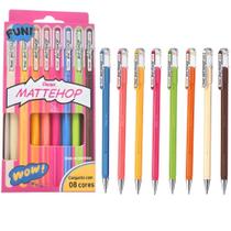 Kit 8 Caneta Gel Mattehop 1.0mm Pentel NOVAS CORES