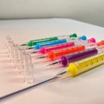 Kit 8 canetas seringa de gel criativa para escola/escritorio papelaria