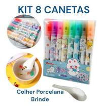 Kit 8 Canetinhas Flutua Água Caneta Mágica Desenho Flutuante