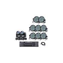 Kit 8 Canhao Rgbw 54 Led 3w + Mesa Dmx C/cabos + Moving 60w