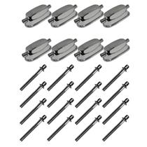 Kit 8 Canoas Tom Caixa Cromo 18.4 + 16 Parafusos 51 x 6mm M6