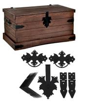 Kit 8 Cantoneiras + 4 Dobradiças L116 + 2 Puxadores Alça Medalhão