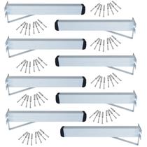 Kit 8 Cantoneiras Reforçadas para Pias Mão Francesa Branca 50cm Novoletto 180kg