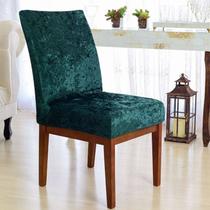 Kit 8 Capa Cadeira Mesa Sala Jantar Veludo Exclusiva Verde