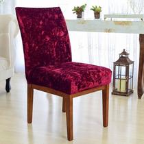 Kit 8 Capa Cadeira Mesa Sala Jantar Veludo Exclusiva Vinho