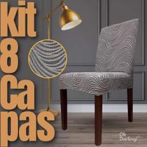 Kit 8 Capa de Cadeira Linha Premium Imperial Persa Grafite/Cinza Mesclado Kit 8 Capa de Cadeira Linha Premium Imperial Persa Grafite/Cinza Mesclado