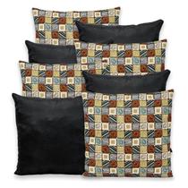 Kit 8 Capas de Almofada 40x40 Lisa e Estampada com Zíper Gorgurinho
