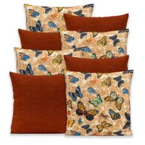 Kit 8 Capas de Almofada Gorgurinho com Zíper Borboletas 40x40cm