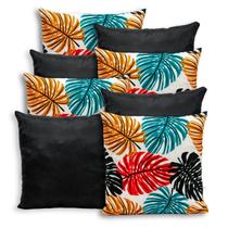 Kit 8 Capas de Almofada Lisa e Estampada com Zíper Gorgurinho 40x40cm