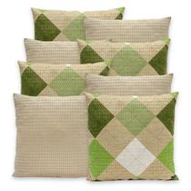 Kit 8 Capas de Almofadas Estampadas 40x40cm C/Zíper Piquet Favinho Decoração Luxo