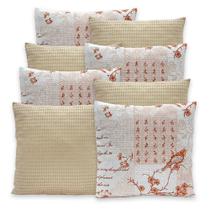 Kit 8 Capas de Almofadas Lisa e Estampada Piquet Favinho 40x40 C/ Zíper