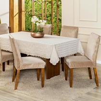 Kit 8 Capas de Cadeira Jantar Lisa Splendore Ajustável com Elástico Tecido Veludo Suede Decoração Luxo Para Cozinha