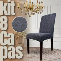 Kit 8 Capas de Cadeira Linha Gold Grega - Cinza
