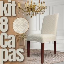 Kit 8 Capas de Cadeira Linha Gold Grega - Creme