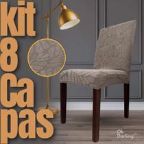 Kit 8 Capas de Cadeira Linha Premium Cancún - Greige Kit 8 Capas de Cadeira Linha Premium Cancún - Greige