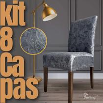 Kit 8 Capas de Cadeira Linha Premium Mexicana - Cinza